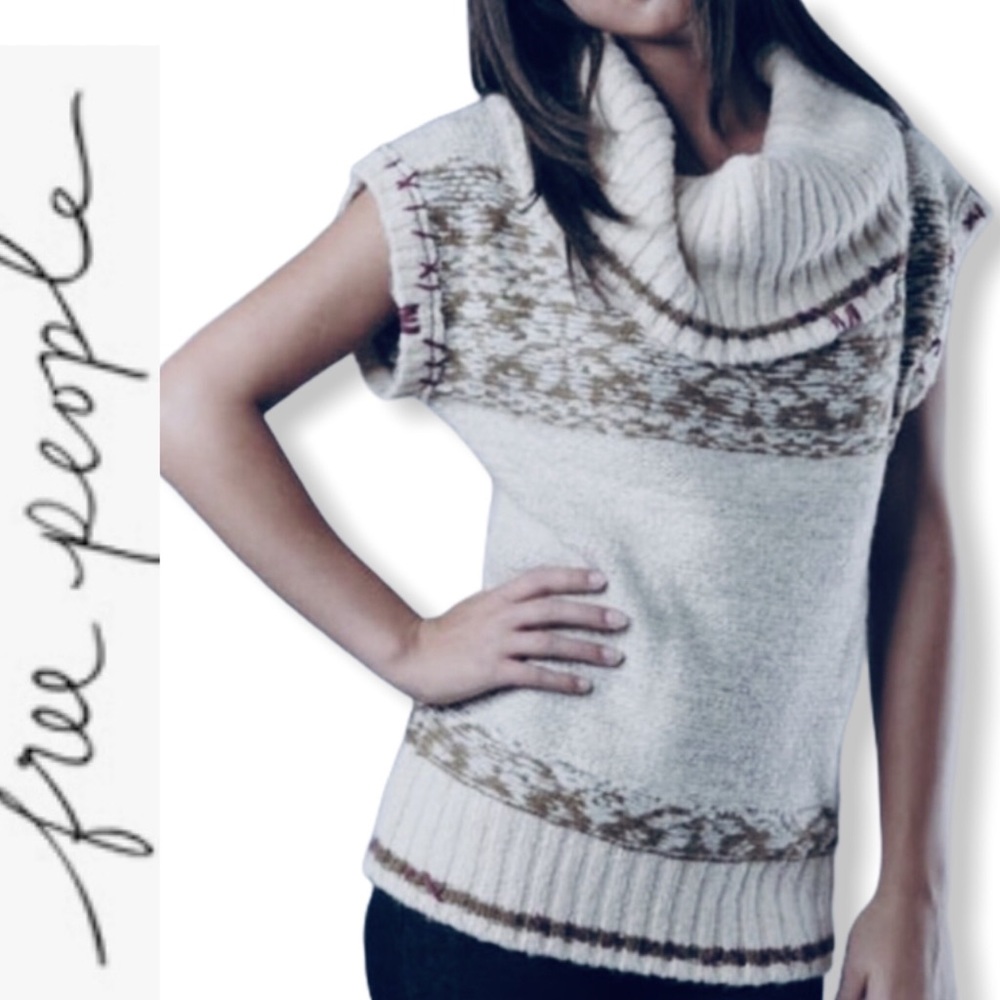 FREE PEOPLE Fairisle Nordic Pattern Sweater